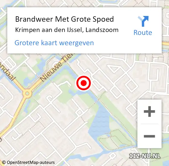 Locatie op kaart van de 112 melding: Brandweer Met Grote Spoed Naar Krimpen aan den IJssel, Landszoom op 11 november 2020 15:10