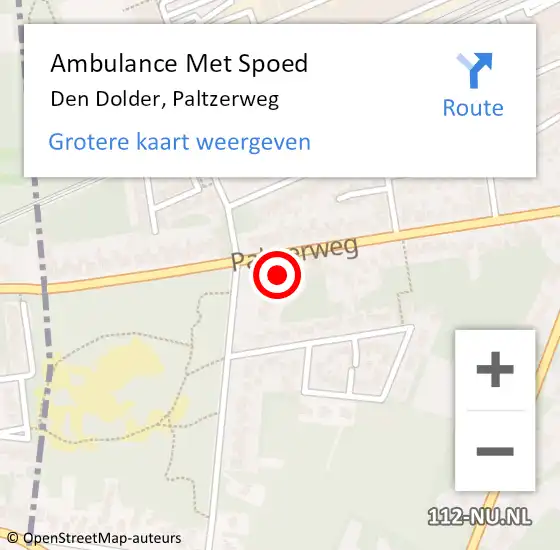 Locatie op kaart van de 112 melding: Ambulance Met Spoed Naar Den Dolder, Paltzerweg op 24 mei 2014 02:36