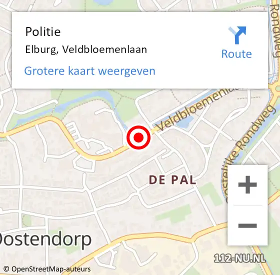 Locatie op kaart van de 112 melding: Politie Elburg, Veldbloemenlaan op 11 november 2020 16:43