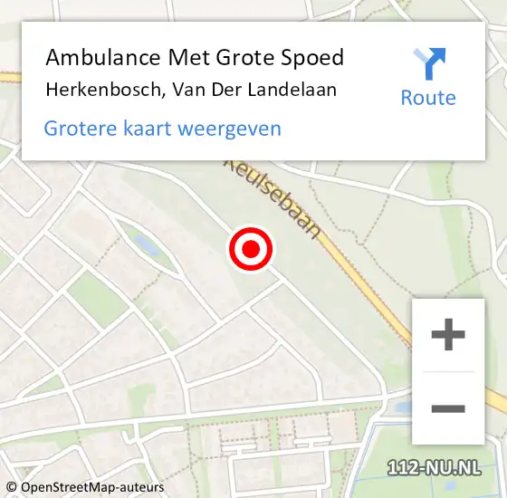 Locatie op kaart van de 112 melding: Ambulance Met Grote Spoed Naar Herkenbosch, Van Der Landelaan op 11 november 2020 18:54