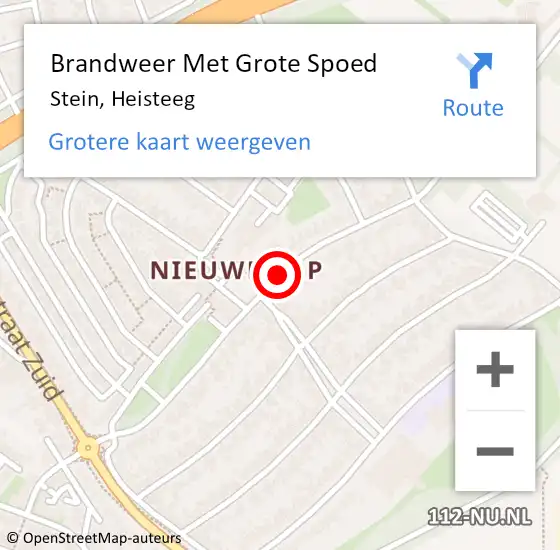 Locatie op kaart van de 112 melding: Brandweer Met Grote Spoed Naar Stein, Heisteeg op 11 november 2020 19:25