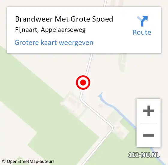 Locatie op kaart van de 112 melding: Brandweer Met Grote Spoed Naar Fijnaart, Appelaarseweg op 11 november 2020 20:06