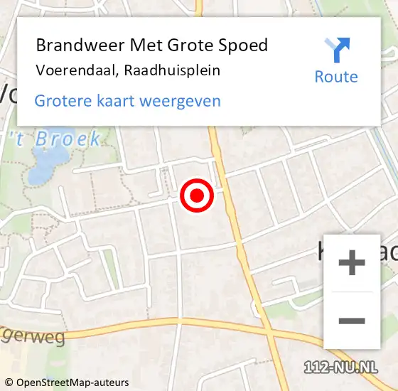 Locatie op kaart van de 112 melding: Brandweer Met Grote Spoed Naar Voerendaal, Raadhuisplein op 11 november 2020 23:16