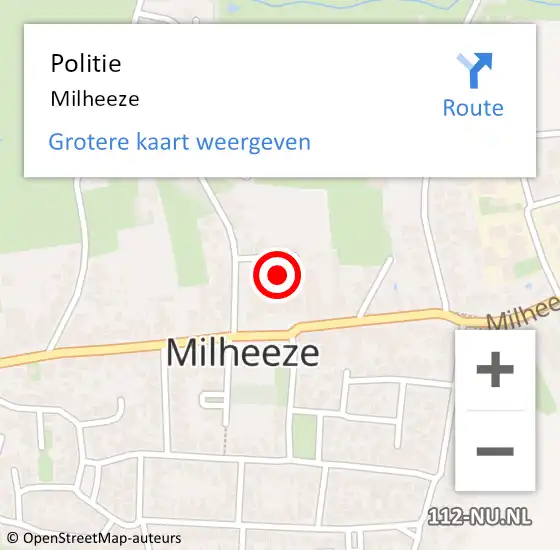 Locatie op kaart van de 112 melding: Politie Milheeze op 12 november 2020 06:29