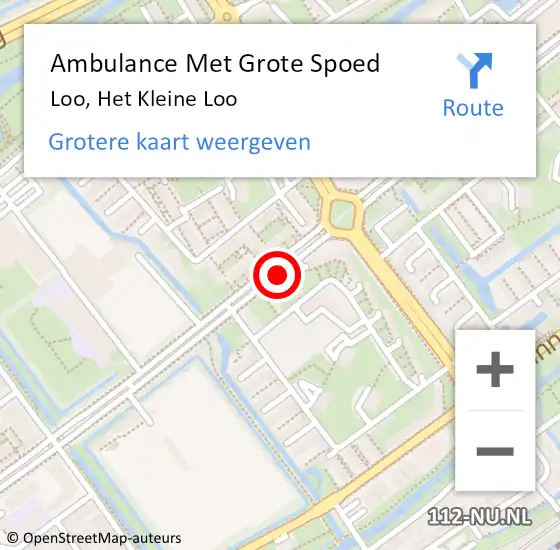 Locatie op kaart van de 112 melding: Ambulance Met Grote Spoed Naar Loo, Het Kleine Loo op 12 november 2020 07:08