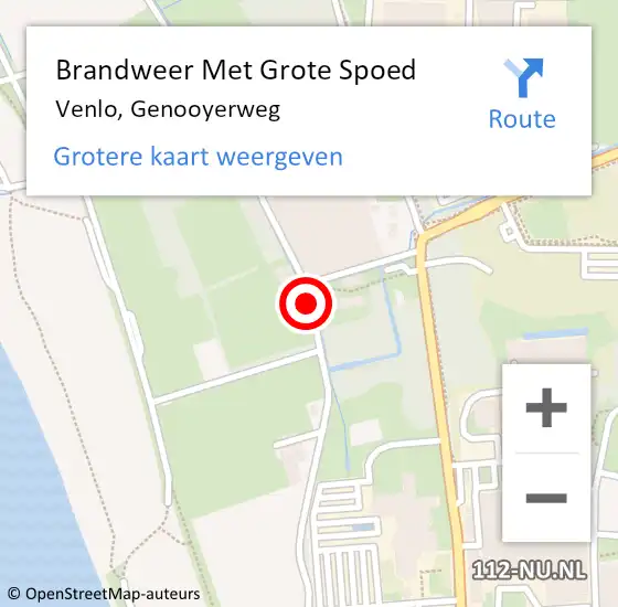 Locatie op kaart van de 112 melding: Brandweer Met Grote Spoed Naar Venlo, Genooyerweg op 12 november 2020 08:06