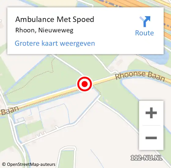 Locatie op kaart van de 112 melding: Ambulance Met Spoed Naar Rhoon, Nieuweweg op 12 november 2020 10:23