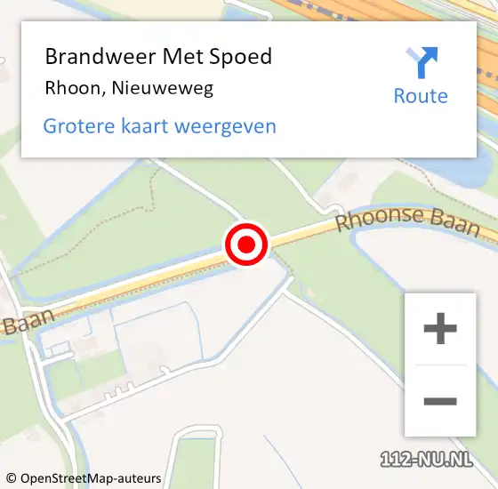 Locatie op kaart van de 112 melding: Brandweer Met Spoed Naar Rhoon, Nieuweweg op 12 november 2020 10:55