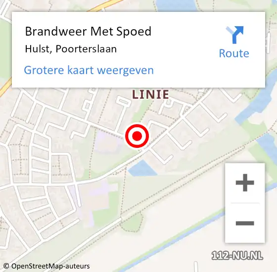 Locatie op kaart van de 112 melding: Brandweer Met Spoed Naar Hulst, Poorterslaan op 12 november 2020 11:36