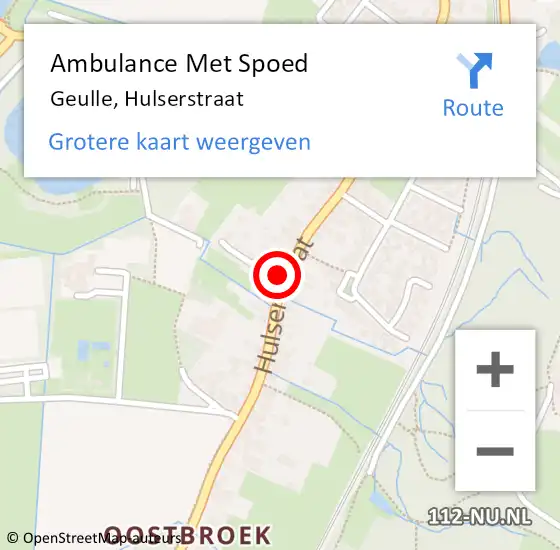 Locatie op kaart van de 112 melding: Ambulance Met Spoed Naar Geulle, Hulserstraat op 24 mei 2014 07:04