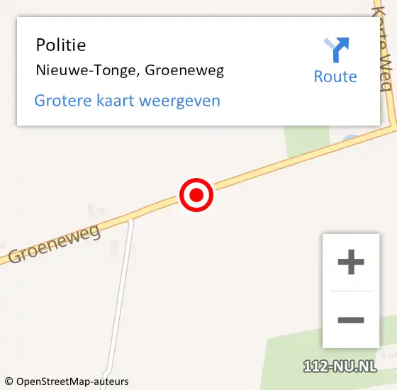 Locatie op kaart van de 112 melding: Politie Nieuwe-Tonge, Groeneweg op 12 november 2020 16:48