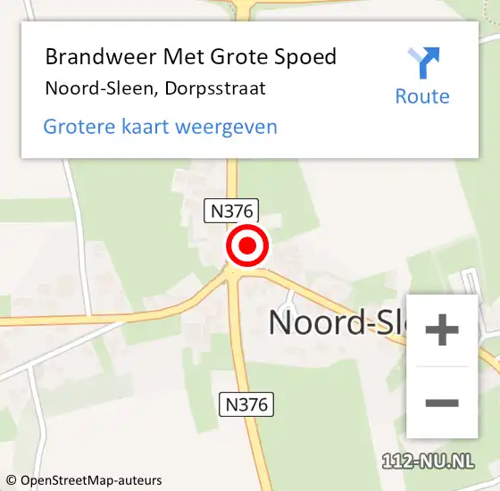 Locatie op kaart van de 112 melding: Brandweer Met Grote Spoed Naar Noord-Sleen, Dorpsstraat op 2 oktober 2013 22:18