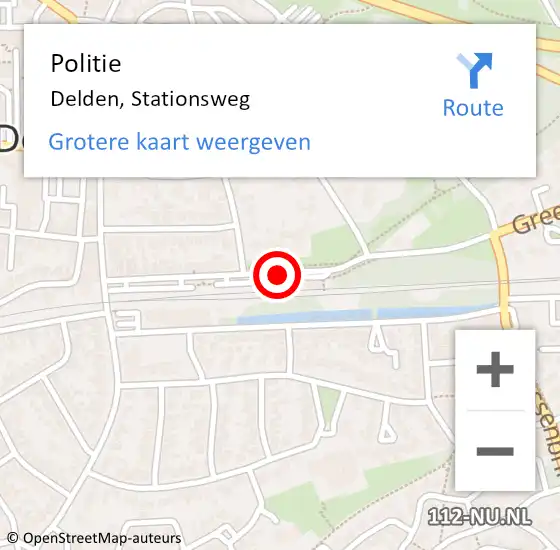 Locatie op kaart van de 112 melding: Politie Delden, Stationsweg op 12 november 2020 17:46