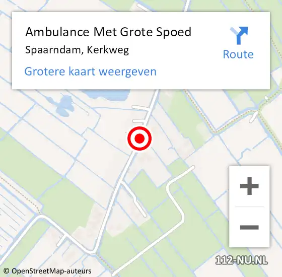 Locatie op kaart van de 112 melding: Ambulance Met Grote Spoed Naar Spaarndam, Kerkweg op 12 november 2020 20:49