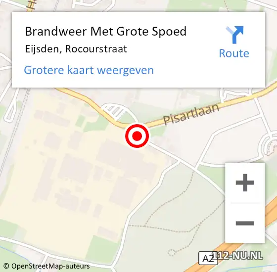 Locatie op kaart van de 112 melding: Brandweer Met Grote Spoed Naar Eijsden, Rocourstraat op 12 november 2020 23:17