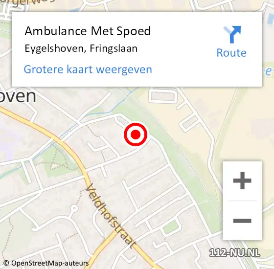 Locatie op kaart van de 112 melding: Ambulance Met Spoed Naar Eygelshoven, Fringslaan op 24 mei 2014 08:48