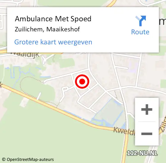Locatie op kaart van de 112 melding: Ambulance Met Spoed Naar Zuilichem, Maaikeshof op 13 november 2020 03:29