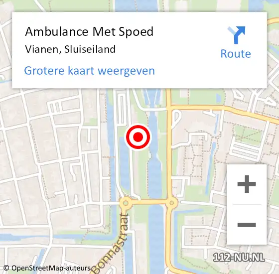 Locatie op kaart van de 112 melding: Ambulance Met Spoed Naar Vianen, Sluiseiland op 24 mei 2014 09:01