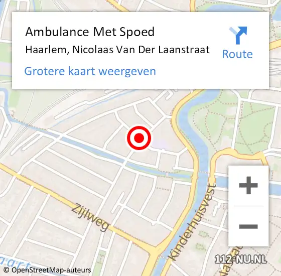 Locatie op kaart van de 112 melding: Ambulance Met Spoed Naar Haarlem, Nicolaas Van Der Laanstraat op 13 november 2020 07:24