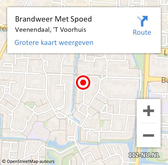 Locatie op kaart van de 112 melding: Brandweer Met Spoed Naar Veenendaal, 'T Voorhuis op 13 november 2020 09:06