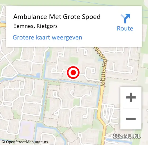 Locatie op kaart van de 112 melding: Ambulance Met Grote Spoed Naar Eemnes, Rietgors op 13 november 2020 09:33