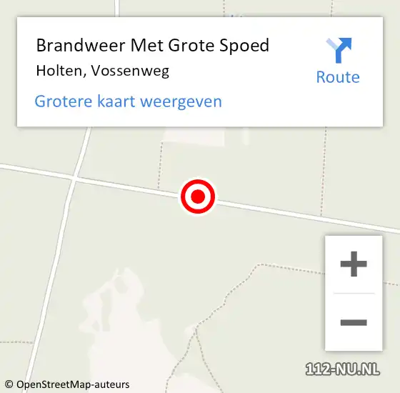 Locatie op kaart van de 112 melding: Brandweer Met Grote Spoed Naar Holten, Vossenweg op 13 november 2020 17:54