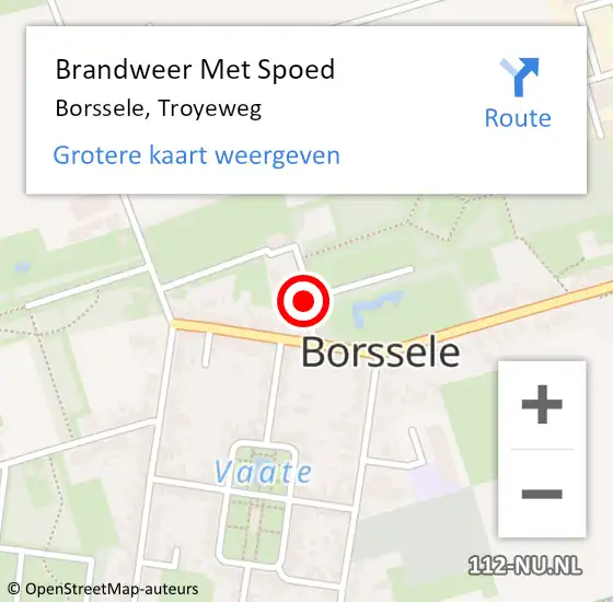 Locatie op kaart van de 112 melding: Brandweer Met Spoed Naar Borssele, Troyeweg op 13 november 2020 18:03