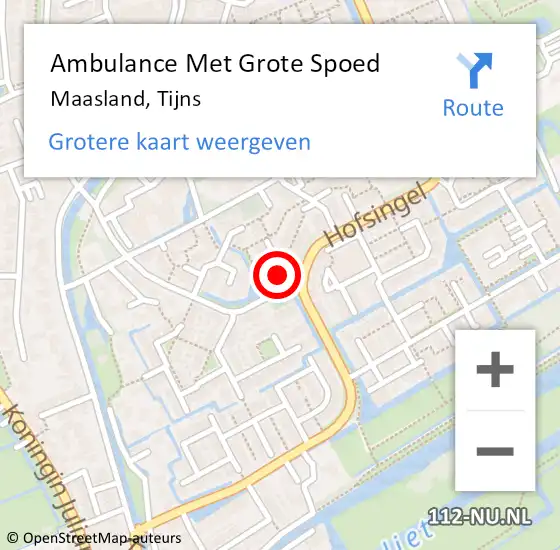 Locatie op kaart van de 112 melding: Ambulance Met Grote Spoed Naar Maasland, Tijns op 13 november 2020 18:14