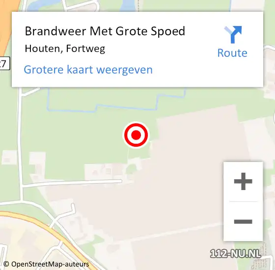 Locatie op kaart van de 112 melding: Brandweer Met Grote Spoed Naar Houten, Fortweg op 13 november 2020 21:11