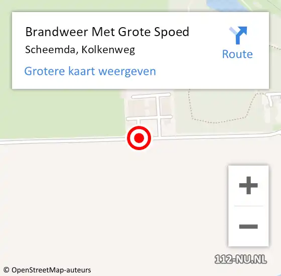 Locatie op kaart van de 112 melding: Brandweer Met Grote Spoed Naar Scheemda, Kolkenweg op 13 november 2020 21:16