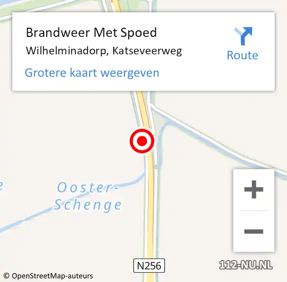 Locatie op kaart van de 112 melding: Brandweer Met Spoed Naar Wilhelminadorp, Katseveerweg op 13 november 2020 21:24