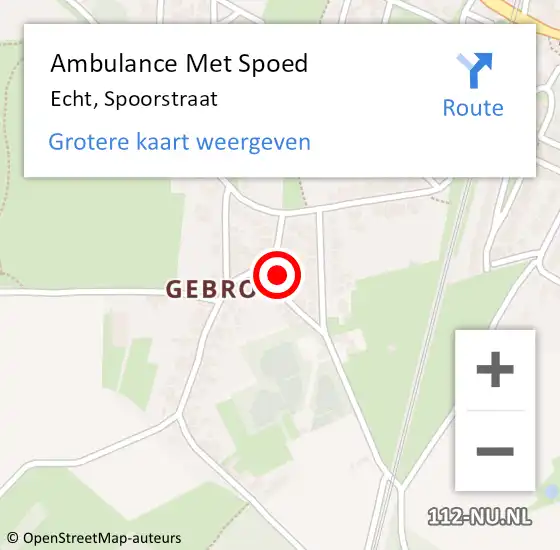 Locatie op kaart van de 112 melding: Ambulance Met Spoed Naar Echt, Spoorstraat op 24 mei 2014 11:09