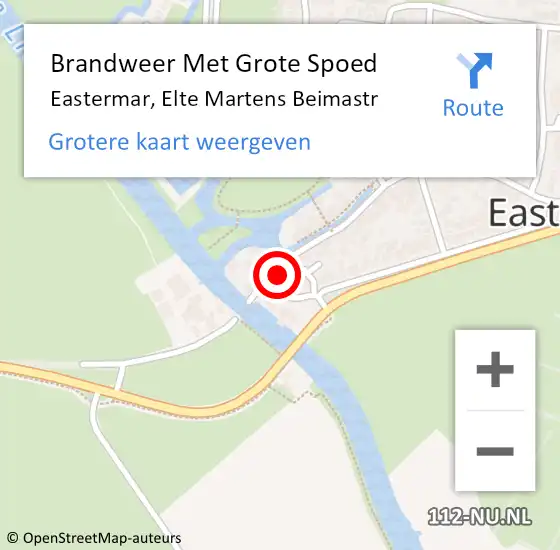 Locatie op kaart van de 112 melding: Brandweer Met Grote Spoed Naar Eastermar, Elte Martens Beimastr op 14 november 2020 01:41