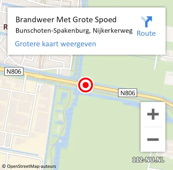 Locatie op kaart van de 112 melding: Brandweer Met Grote Spoed Naar Bunschoten-Spakenburg, Nijkerkerweg op 14 november 2020 01:55