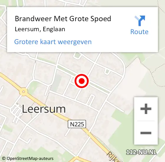 Locatie op kaart van de 112 melding: Brandweer Met Grote Spoed Naar Leersum, Englaan op 14 november 2020 02:18