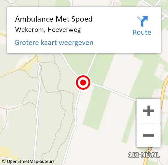 Locatie op kaart van de 112 melding: Ambulance Met Spoed Naar Wekerom, Hoeverweg op 24 mei 2014 11:19