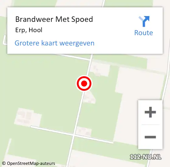 Locatie op kaart van de 112 melding: Brandweer Met Spoed Naar Erp, Hool op 14 november 2020 07:48