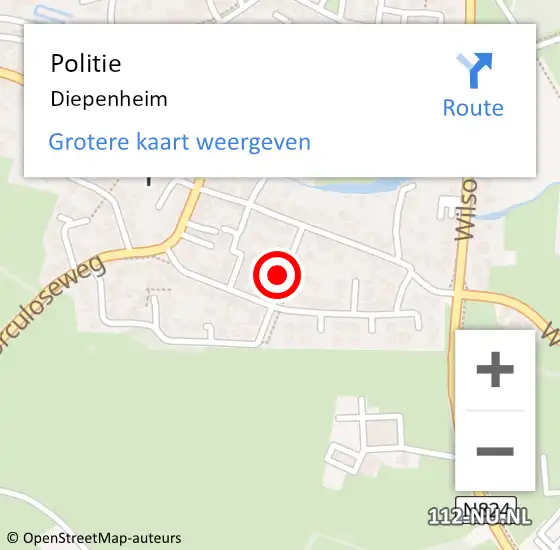 Locatie op kaart van de 112 melding: Politie Diepenheim op 14 november 2020 08:33