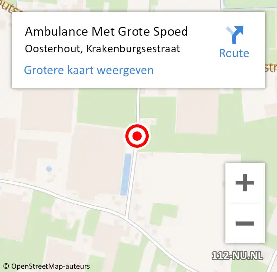 Locatie op kaart van de 112 melding: Ambulance Met Grote Spoed Naar Oosterhout, Krakenburgsestraat op 14 november 2020 09:40