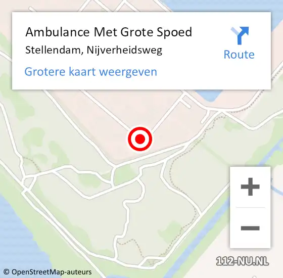 Locatie op kaart van de 112 melding: Ambulance Met Grote Spoed Naar Stellendam, Nijverheidsweg op 14 november 2020 10:05