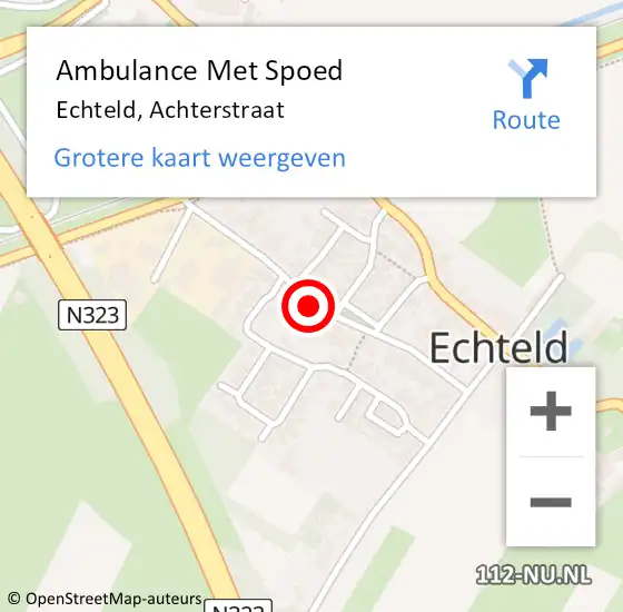 Locatie op kaart van de 112 melding: Ambulance Met Spoed Naar Echteld, Achterstraat op 14 november 2020 10:18