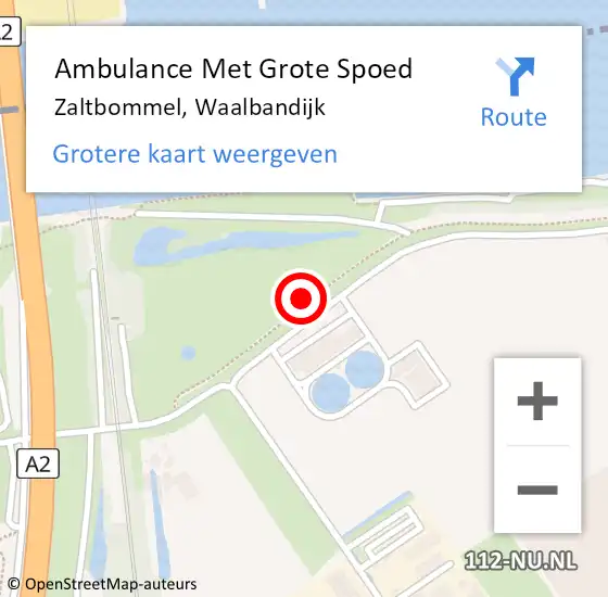 Locatie op kaart van de 112 melding: Ambulance Met Grote Spoed Naar Zaltbommel, Waalbandijk op 14 november 2020 16:22