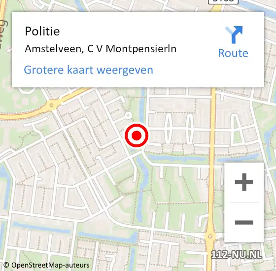 Locatie op kaart van de 112 melding: Politie Amstelveen, C V Montpensierln op 24 mei 2014 12:19