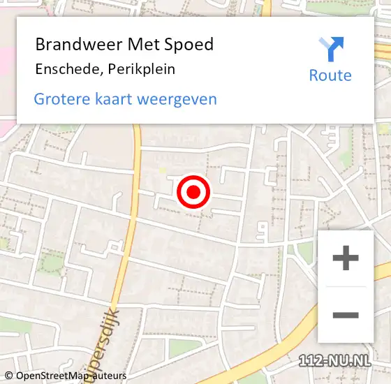 Locatie op kaart van de 112 melding: Brandweer Met Spoed Naar Enschede, Perikplein op 14 november 2020 20:26