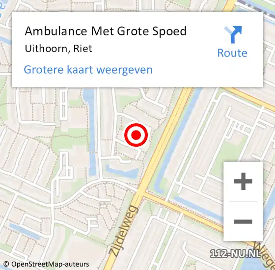 Locatie op kaart van de 112 melding: Ambulance Met Grote Spoed Naar Uithoorn, Riet op 15 november 2020 12:53