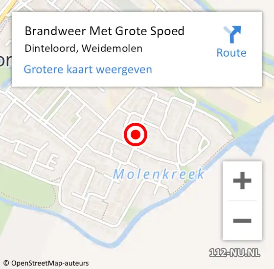 Locatie op kaart van de 112 melding: Brandweer Met Grote Spoed Naar Dinteloord, Weidemolen op 15 november 2020 13:10