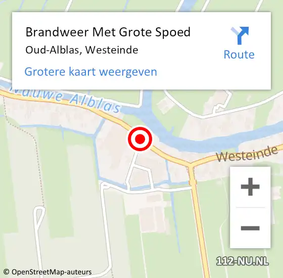 Locatie op kaart van de 112 melding: Brandweer Met Grote Spoed Naar Oud-Alblas, Westeinde op 15 november 2020 15:33