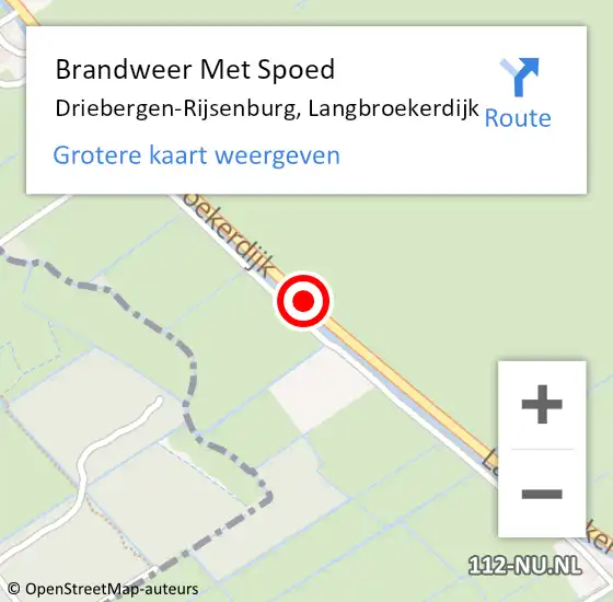 Locatie op kaart van de 112 melding: Brandweer Met Spoed Naar Driebergen-Rijsenburg, Langbroekerdijk op 15 november 2020 18:52