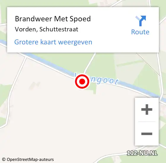 Locatie op kaart van de 112 melding: Brandweer Met Spoed Naar Vorden, Schuttestraat op 15 november 2020 19:05