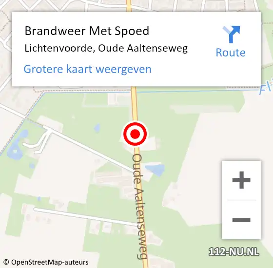 Locatie op kaart van de 112 melding: Brandweer Met Spoed Naar Lichtenvoorde, Oude Aaltenseweg op 15 november 2020 19:10